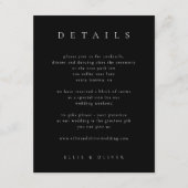 Schwarz-Weiß-Elegant Boho Details Hochzeit modern Begleitkarte (Vorderseite)