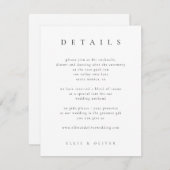 Schwarz-Weiß-Elegant Boho Details Hochzeit modern Begleitkarte (Vorne/Hinten)