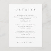 Schwarz-Weiß-Elegant Boho Details Hochzeit modern Begleitkarte (Vorderseite)
