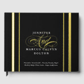 Schwarz-Weiß-Elegant-Feierliche Hochzeit Gästebuch (Vorderseite)