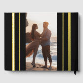 Schwarz-Weiß-Elegant-Feierliche Hochzeit Gästebuch (Rückseite)