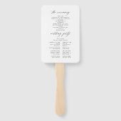 Schwarz-Weiß-Elegant-Hochzeitsprogramm Hand Fan Fächer (Rückseite)