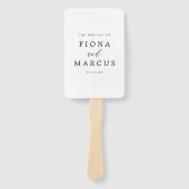 Schwarz-Weiß-Elegant-Hochzeitsprogramm Hand Fan Fächer (Vorderseite)