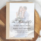 Schwarz-Weiß-Elegant-Kalligrafie-Script-Foto Einladung