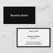 Schwarz-Weiß-Elegant-Kalligrafie-Script-Trendy Visitenkarte (Vorne/Hinten)