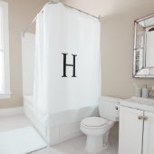 Schwarz Weiß Elegant Klassisch Monogramm Duschvorhang (Beispiel)