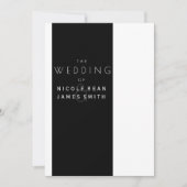 Schwarz & Weiß Elegant Moderne, einfache Hochzeit Einladung (Vorderseite)