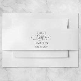 Schwarz & Weiß Elegant Moderne Kalligraphie Minima Einladungsbanderole