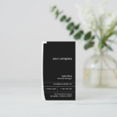 Schwarz & Weiß Elegant Modernes Beruflich Visitenkarte (Stehend Vorderseite)