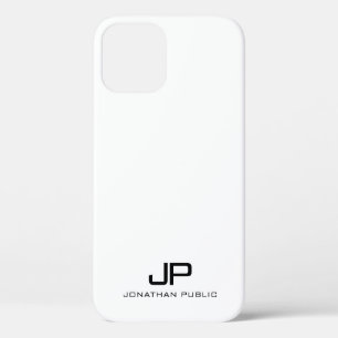 Schwarz-Weiß-Elegant Modernes Minimales Monogramm Case-Mate iPhone Hülle