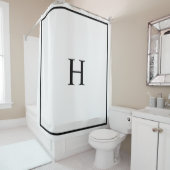 Schwarz Weiß Elegant Modernes Monogramm Duschvorhang (Beispiel)