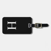 Schwarz-Weiß-Elegant Modernes Monogramm Gepäckanhänger (Vorderseite horizontal)