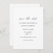 Schwarz-Weiß-Elegant Save the Date (Vorne/Hinten)