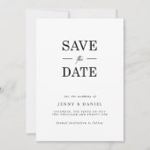 Schwarz-Weiß-Elegant Save The Date (Vorderseite)
