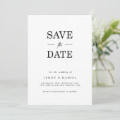 Schwarz-Weiß-Elegant Save The Date (Stehend Vorderseite)
