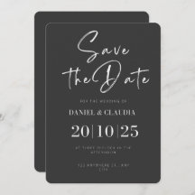 Schwarz-Weiß-Elegant Save the Date Einladung