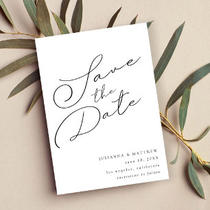 Schwarz-Weiß-Elegant Save the Date V2