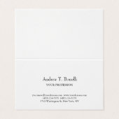 Schwarz-weiß Elegant Schlicht Einfach Visitenkarten (Außenseite Aufgefaltet)