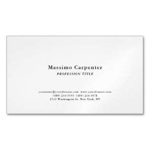 Schwarz & Weiß Elegant Schlicht Minimalistisch Magnetische Visitenkarte