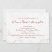 Schwarz-weiß Elegant Swirl Foto 2018 Abschluss Einladung (Rückseite)