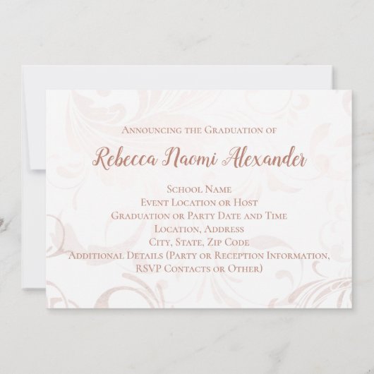 Schwarz-weiß Elegant Swirl Foto 2021 Abschluss Einladung (Rückseite)