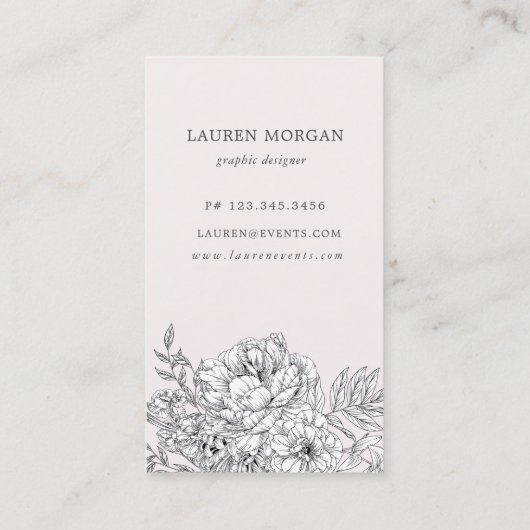 Schwarz-Weiß-Elegant Visitenkarte (Rückseite)