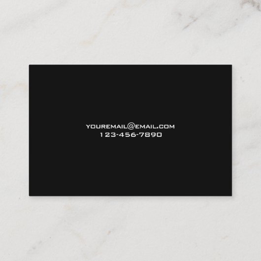 Schwarz-Weiß-Elegant Visitenkarte (Rückseite)