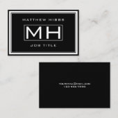 Schwarz-Weiß-Elegant Visitenkarte (Vorne/Hinten)