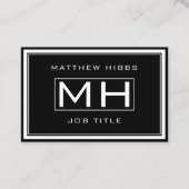 Schwarz-Weiß-Elegant Visitenkarte (Vorderseite)