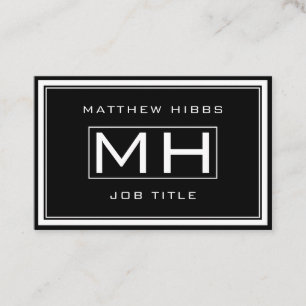Schwarz-Weiß-Elegant Visitenkarte