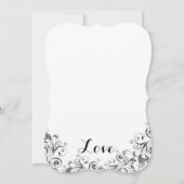 Schwarz-Weiß-Elegante Blüh Hochzeit Einladungen (Rückseite)