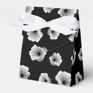 Schwarz-Weiß-Elegante Blume Minimalistisches Must Geschenkschachtel