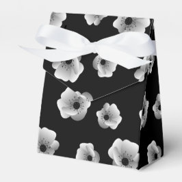Schwarz-Weiß-Elegante Blume Minimalistisches Muste Geschenkschachtel