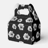 Schwarz-Weiß-Elegante Blume Minimalistisches Muste Geschenkschachtel (Rückseite)