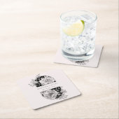 Schwarz-Weiß-Elegante Blumenhochzeit Rechteckiger Pappuntersetzer (Vor Ort)