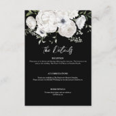 Schwarz-Weiß Elegante Blumenstrauß Modern Begleitkarte (Vorderseite)