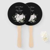 Schwarz-Weiß Elegante Blumenstrauß Modern Fächer (Vorne und Hinten)