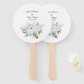 Schwarz-Weiß Elegante Blumenstrauß Modern Fächer (Vorne und Hinten)