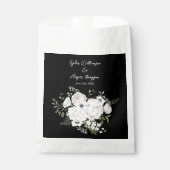 Schwarz-Weiß Elegante Blumenstrauß Modern Geschenktütchen (Vorderseite)