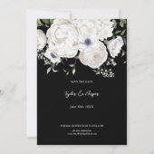Schwarz-Weiß Elegante Blumenstrauß Modern Save The Date (Vorderseite)