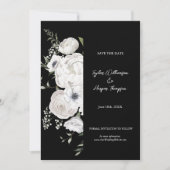 Schwarz-Weiß Elegante Blumenstrauß Modern Save The Date (Vorderseite)