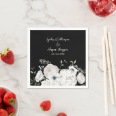 Schwarz-Weiß Elegante Blumenstrauß Modern Serviette (Beispiel)