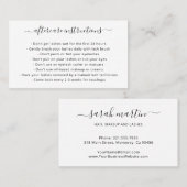 Schwarz-Weiß-Elegante, einfache Aftercare-Lashes Visitenkarte (Vorne/Hinten)