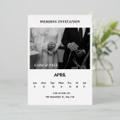 Schwarz-Weiß-Elegante Einladung zur Hochzeit (Stehend vorne)