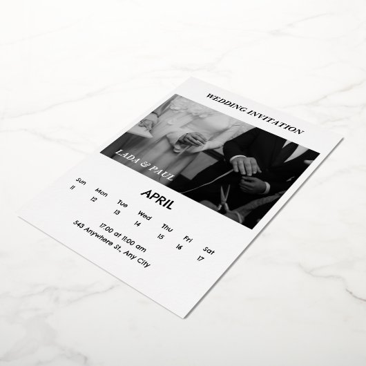 Schwarz-Weiß-Elegante Einladung zur Hochzeit (Gedreht)