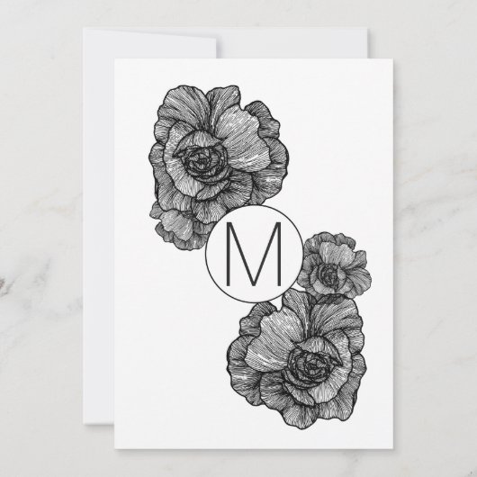 Schwarz-Weiß-Elegante-Engagement-Partei Einladung (Rückseite)