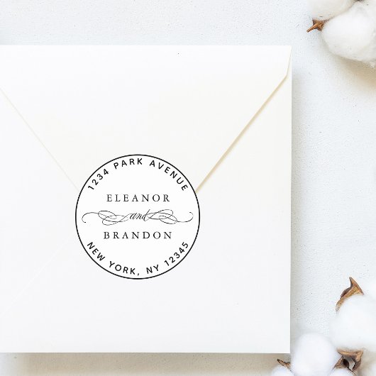 Schwarz-Weiß-Elegante Hochzeitsstimmung - Rücksend Runder Aufkleber