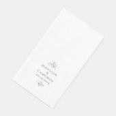 Schwarz-Weiß-Elegante Hochzeitsstipps - Namen und  Serviette (Ecke)