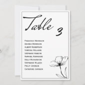 Schwarz-Weiß-elegante Hochzeitstisch-Sitzkarte Einladung (Vorderseite)