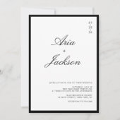 Schwarz-Weiß-Elegante Kalligrafie Moderne Hochzeit Einladung (Vorderseite)